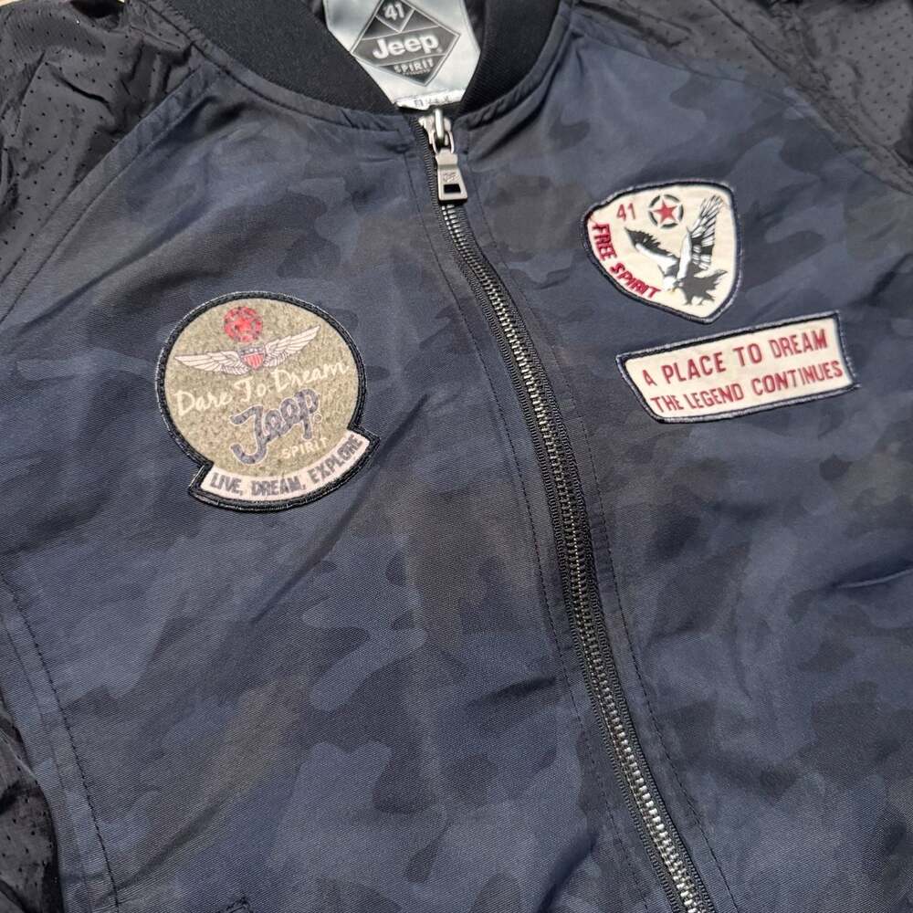 Jeep Spirit Camo Bomber Jacket with Patches Size S
